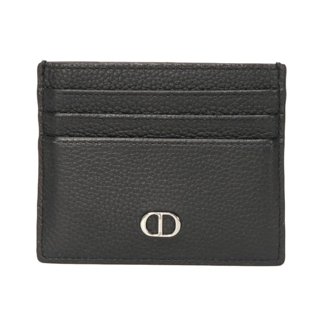 Used 10656 CD Icon Card Holder 2ESCH135CDI_H00N 7946 Current Icon Signature Grain Calfskin Pass Case/Business Card Logo