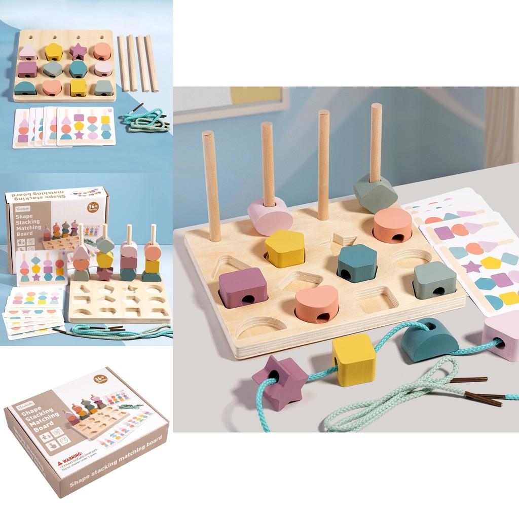 Wooden Shape Geometric Matching Color Recognition Threading Building Block