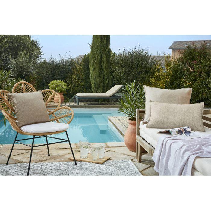 Housse de coussin "Naïa Outdoor" toutes dimensions L'effet Papillon - Naîa Sable - - Naîa Sable - Housse de coussin 60 x 60 cm