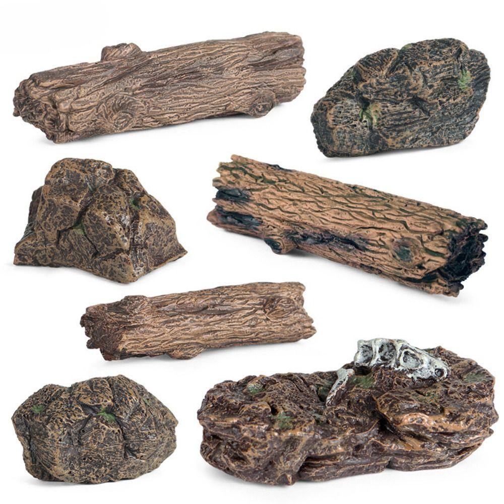 Сделай сам Миниатюрный Камень Пластик Камень Дерево Коряга Фигурка Игрушка Искусственная Коряга Универсальный