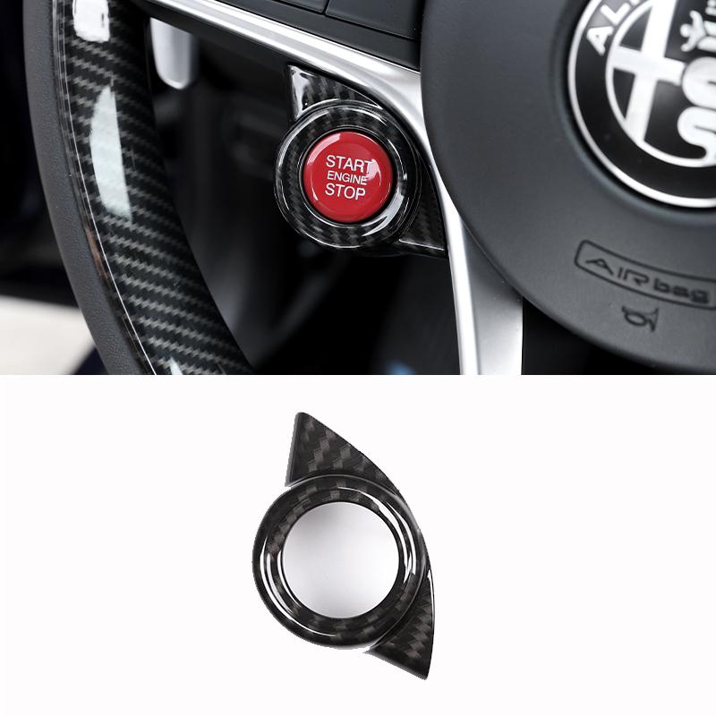 Накладка на руль автомобиля из углеродного волокна ABS для интерьера Alfa Romeo Giulia Stelvio 2017 2018