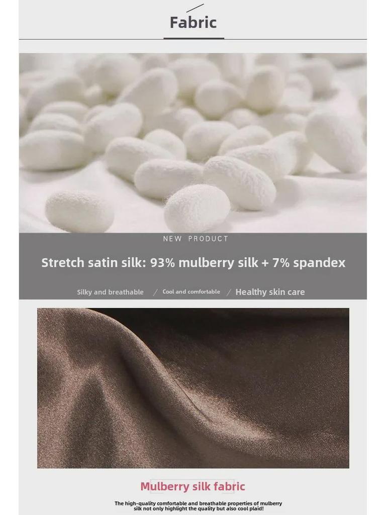 Women's Early Spring Mulberry Silk Satin Blouse with Bow - Long Sleeve