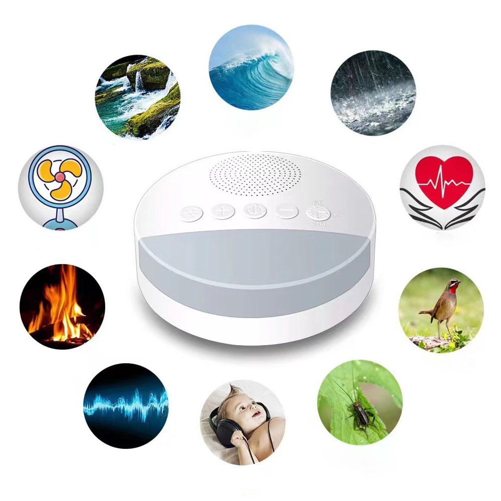 20 Sounds Timed Shutdown Sleep Sound Machine White Noise Machine USB Rechargeable Music Light Sleep Machine