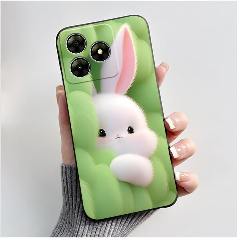 For Blackview Wave 8C 6.56" Wave 8 Black View Wave8C Wave8 Back TPU Soft Silicone Phone Case Luxury Cute Love Rabbit Funny Cover