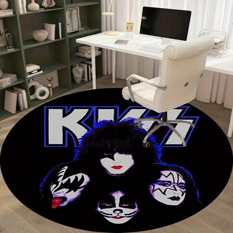 1 шт. Логотип группы Kiss Домашний Офис Уличный Круглый Ковер Подарок Декоративный Коврик-КоверRC2711