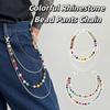 Gothic Punk Belt Chain Jeans Chain Pants Chain Punk Colorful Rhinestone Bead Waist Chain  Male