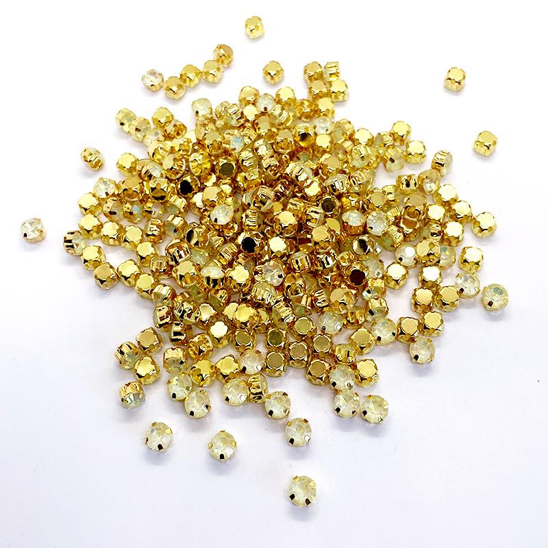 Glass Four Claw Single Claw Drill Mocha Protein Hand-sewn Rhinestone Handmade DIY Wedding Shoes Bags Apparel Accessories Rhinestone Sew On Beads