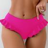 Women Swimming Trunks High-Waisted Ruffle Trim Bikini Bottoms with Tummy Control Quick-Drying Swimwear Beachwear