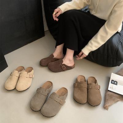 Ретро сумка голова полутапочки универсальные осень и зима однопедальные Boken одинарные туфли женская обувь