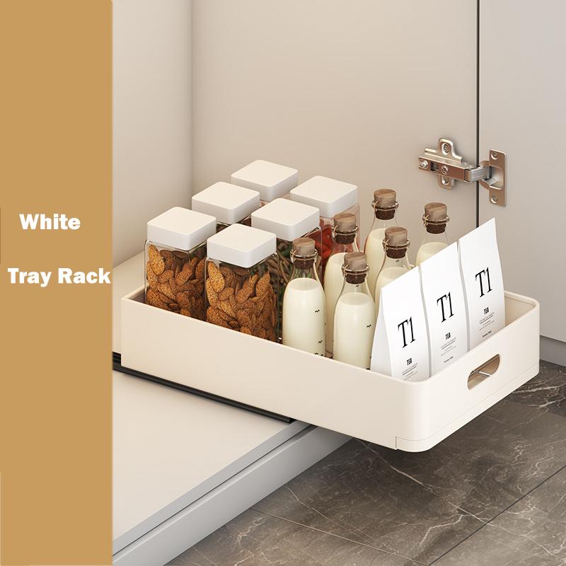 Kitchen Storage Rack with Slide Rails Retractable Drawer Organizer Pull-out Cabinet Organizer Tray Spice Box Kitchen Accessories
