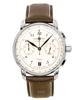 100 Jahre Chronograph Leather Strap Beige Dial Quartz 76746 Men's Watch