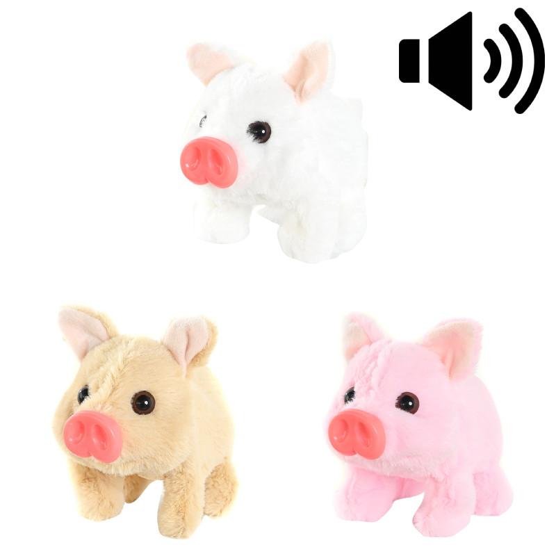 Маленькая плюшевая свинка, электронная игрушка, ходит и говорит, для игр и обучения детей