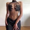 Summer Sleeveless Mesh Sheer Dress for Women Party Club Outfits Elegant Sexy Backless Mini Dresses Bodycon See Through