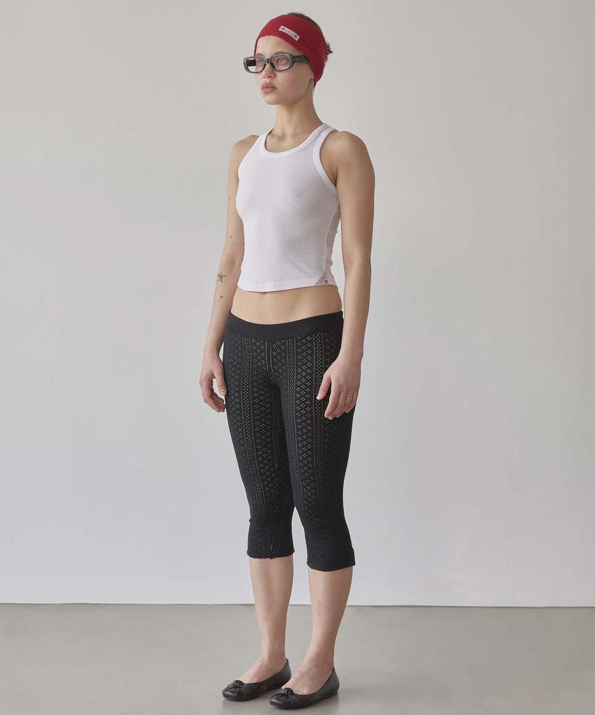 СКУЛЬПТОР Капри из ажурной вязки с люверсами Черный