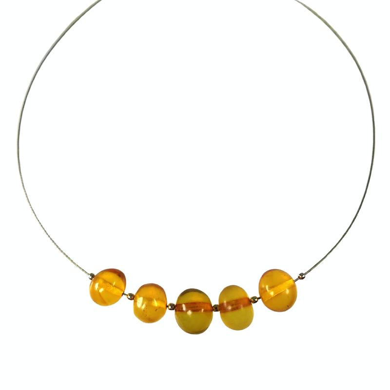 Lemon amber rope necklace - Baltic Amber Collier