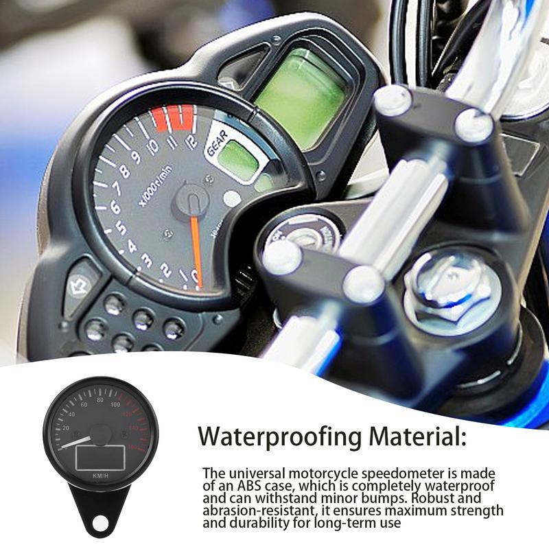 Motorcycle Speedometer Digital Motorcycle Tachometer Speed Gauge LED Odometer Waterproof Tachometer Universal Digital Gauge