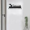 1pc Soccer Goalie Medal Hanger Rack with 10 Hooks Metal Wall Art Hooks, Key Holder Sports Enthusiast Gift and Organizer