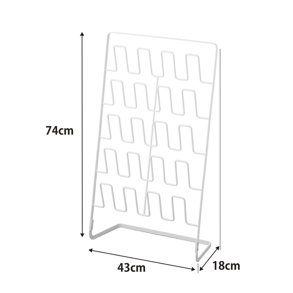 Yamazaki Slipper Rack, 10 Pairs, White, Approx. W43 x D18 x H74cm, Large Capacity, Slim, Product Number 2693