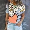Элегантная женская футболка с круглым вырезом, модная футболка с рисунком граффити, летняя женская популярная футболка с короткими рукавами для отдыха