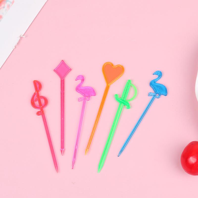 50шт фруктовая палочка пластиковая вилка вилка для кондитерских изделий многоразовая фруктовая десертная вилка для фруктов