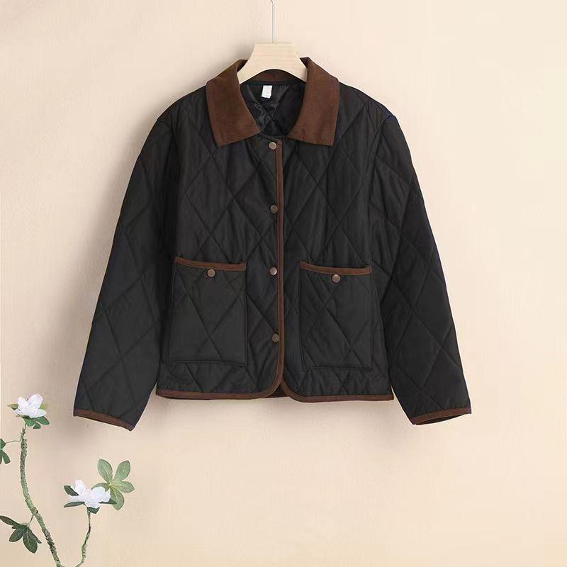 Модный женский кардиган-жакет на пуговицах с лацканами, с длинным рукавом, контрастного цвета, для осени и зимы, повседневный топ