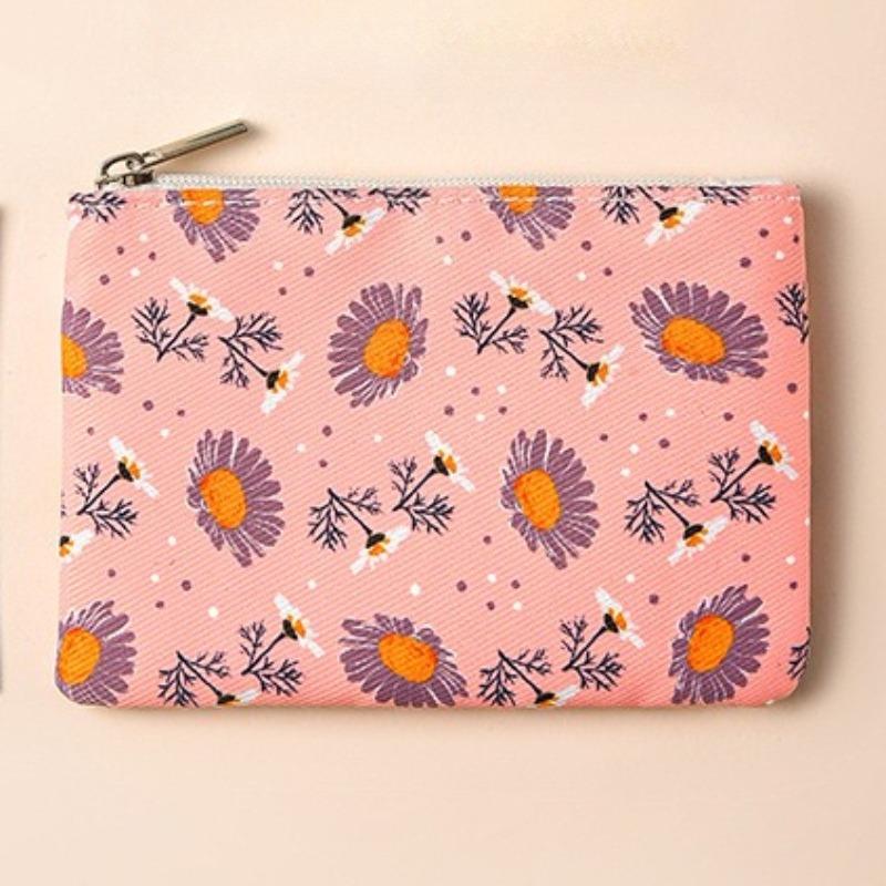 Mini Zipper Coin Purses Canvas Coin Wallet Lady Girls Earphone Coin Key Money Storage Bag Short Pouch Student Card Holder