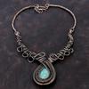 Chrysoprase Necklace Copper Wire Wrapped Necklace Adjustable Necklace Handmade Gemstone Necklace Anniversary Gift Copper Wire Wrap Jewelry