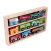 Деревянный набор поездов, безопасный для детей, красочный, легкий, деревянный игрушечный набор поездов с коробкой для демонстрации