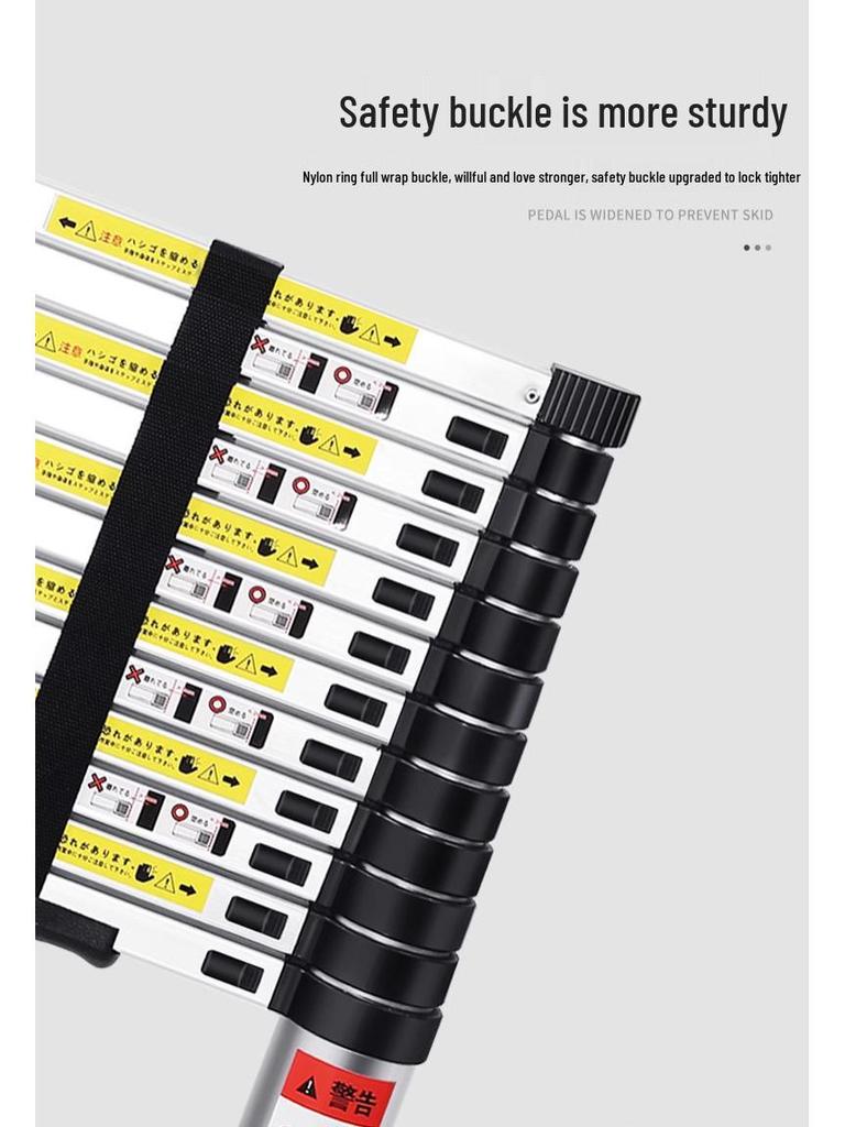 Телескопическая складная стремянка из нержавеющей стали и алюминиевого сплава