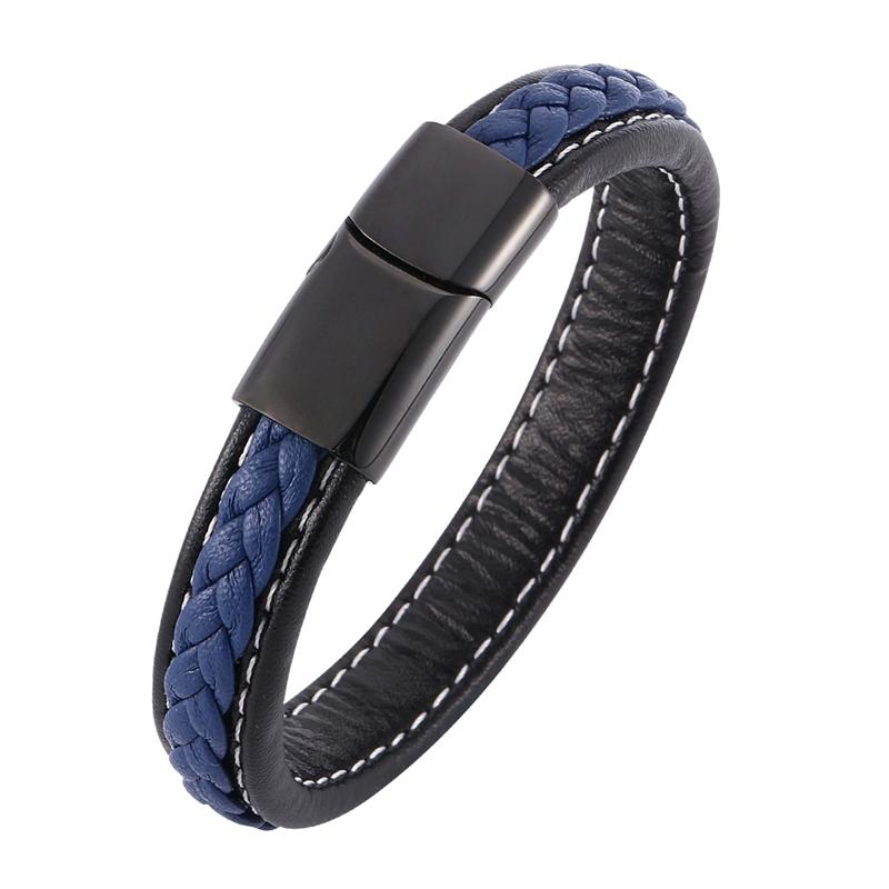 Панк-стиль мужской красный кожаный браслет ручной работы с высококачественной металлической пряжкой женский браслет подарок BB0008