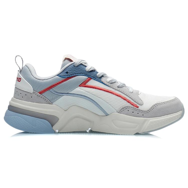 Li Ning Textile, Synthetic Leather Soft And Comfortable Cushioning Slip Resistant Low top Running Shoes Women's AGCR324-3