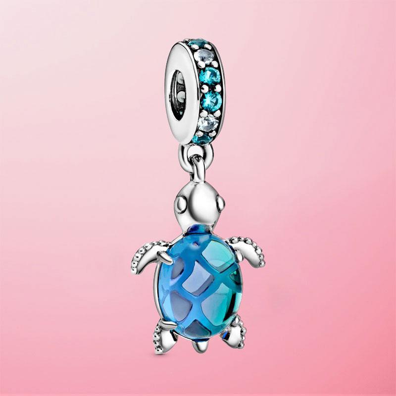 Hot 925 Sterling Silver Summer Ocean Series Beads Dangle Charms Fit Original Charms Bracelet Jewelry Gift Wholesale