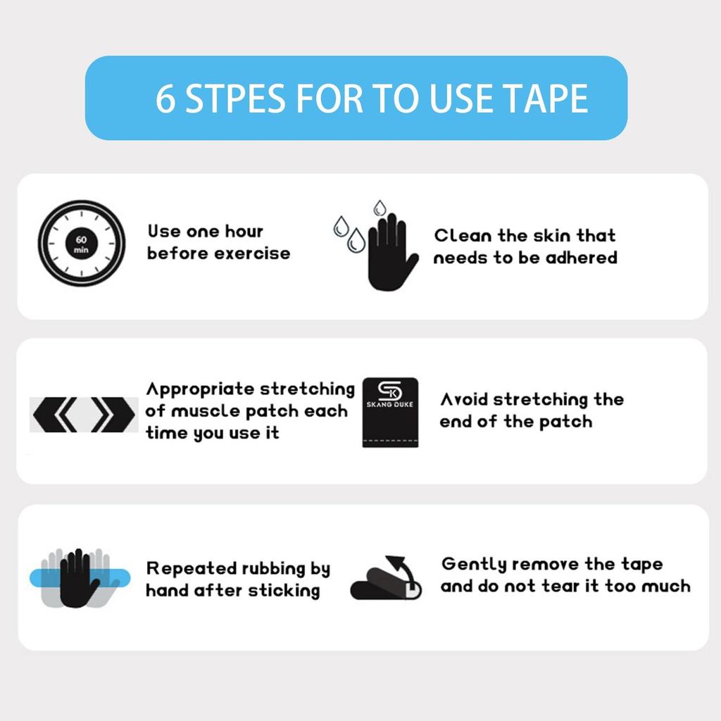 SKDK Кинезиологическая лента Дышащая водонепроницаемая спортивная восстановительная спортивная лента для фитнеса, тенниса, мышц колена, облегчение боли, доступ XYZ