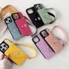 For Apple 16promax Rhinestone Button Wallet Mobile Phone Case for IPhone15 Portable Card Bag Planet Female New Model