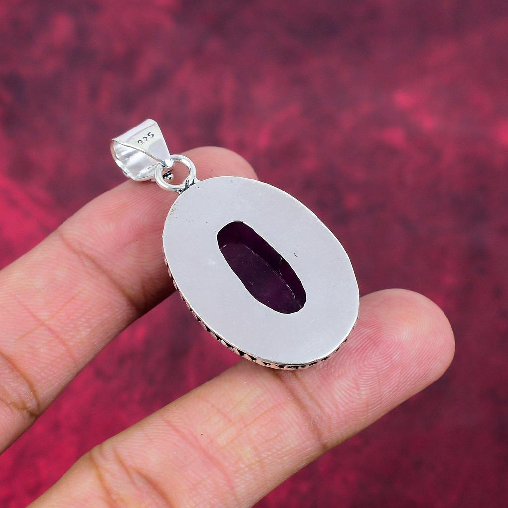 Подвеска с аметистом, ювелирные изделия из драгоценных камней, подвеска из цельного серебра 925 пробы, подарок для женщин, подвеска ручной работы