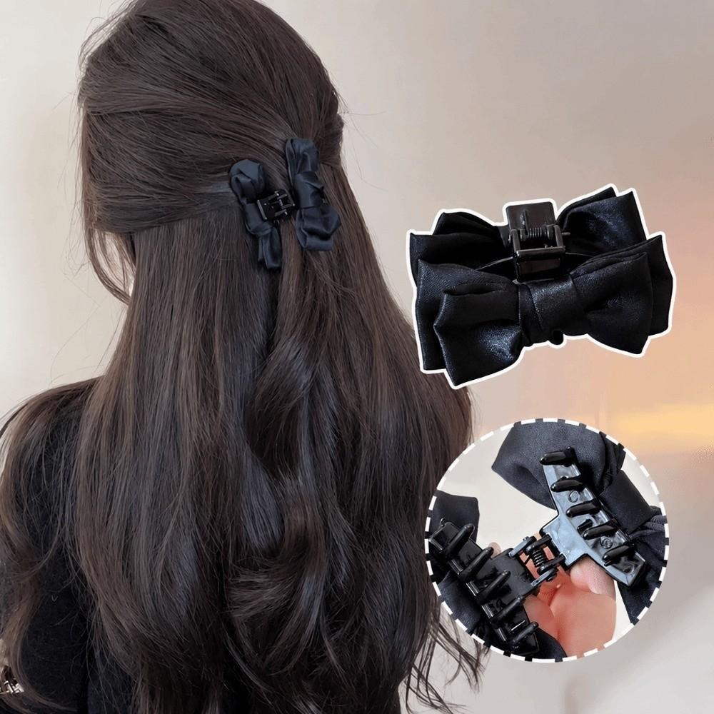 2pcs Sweet Headdress Satin Hair Clips Non-Slip Mini Shark Clip Hair Styling Clip Hair Accessories