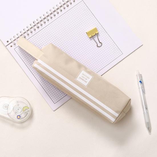 Portable Canvas Pencil Case with Handle Large Capacity Stationery Bag Student Pencil Organizer for Pens Markers Rulers Back-to-School Gifts
