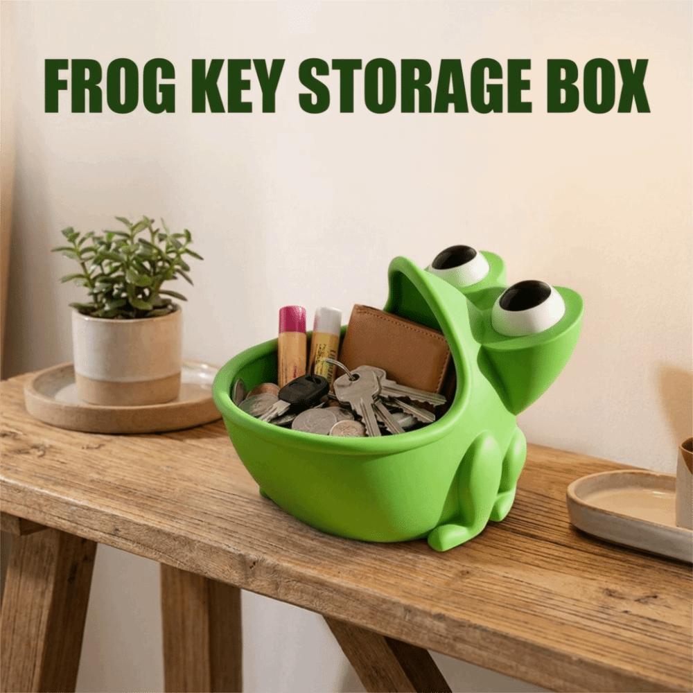 3D-Printed Frog Key Storage Box Big-Eyed Cartoon Frog Trinket Tray Jewelry Dish Tray Kids Room