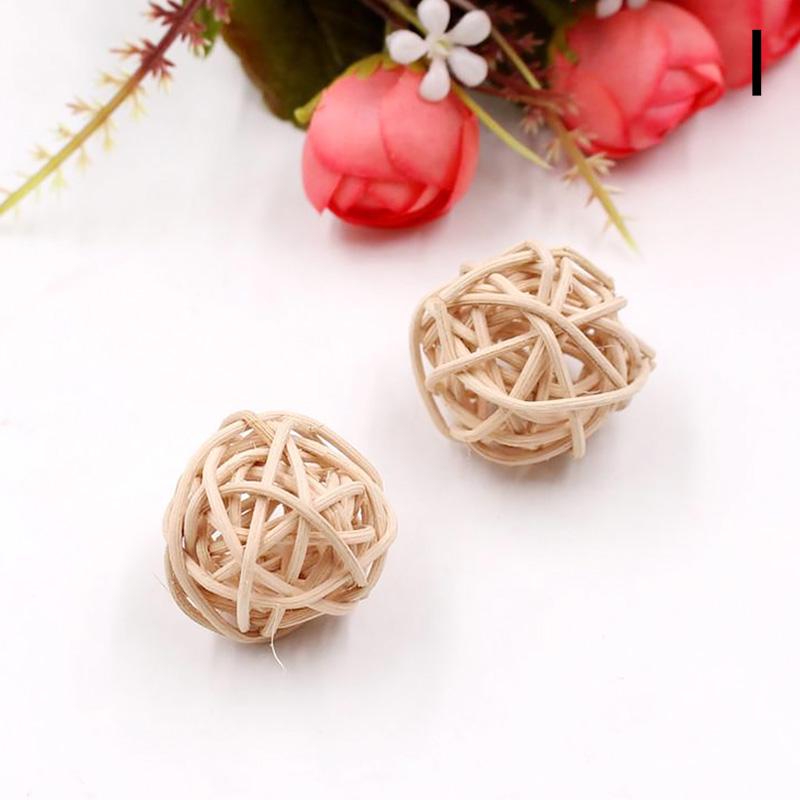 10 шт., DIY украшения, праздничный декор, поделки своими руками, 3 см, разноцветный мяч из ротанга, детские игрушки, украшения для дома