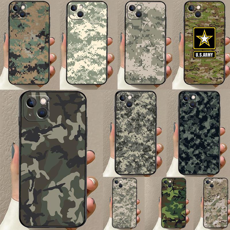 Чехол US ARMY Digital Camouflage для iPhone 16 15 14 13 12 11 Pro Max XS XR X Plus 12 13 Mini Бампер Задняя крышка