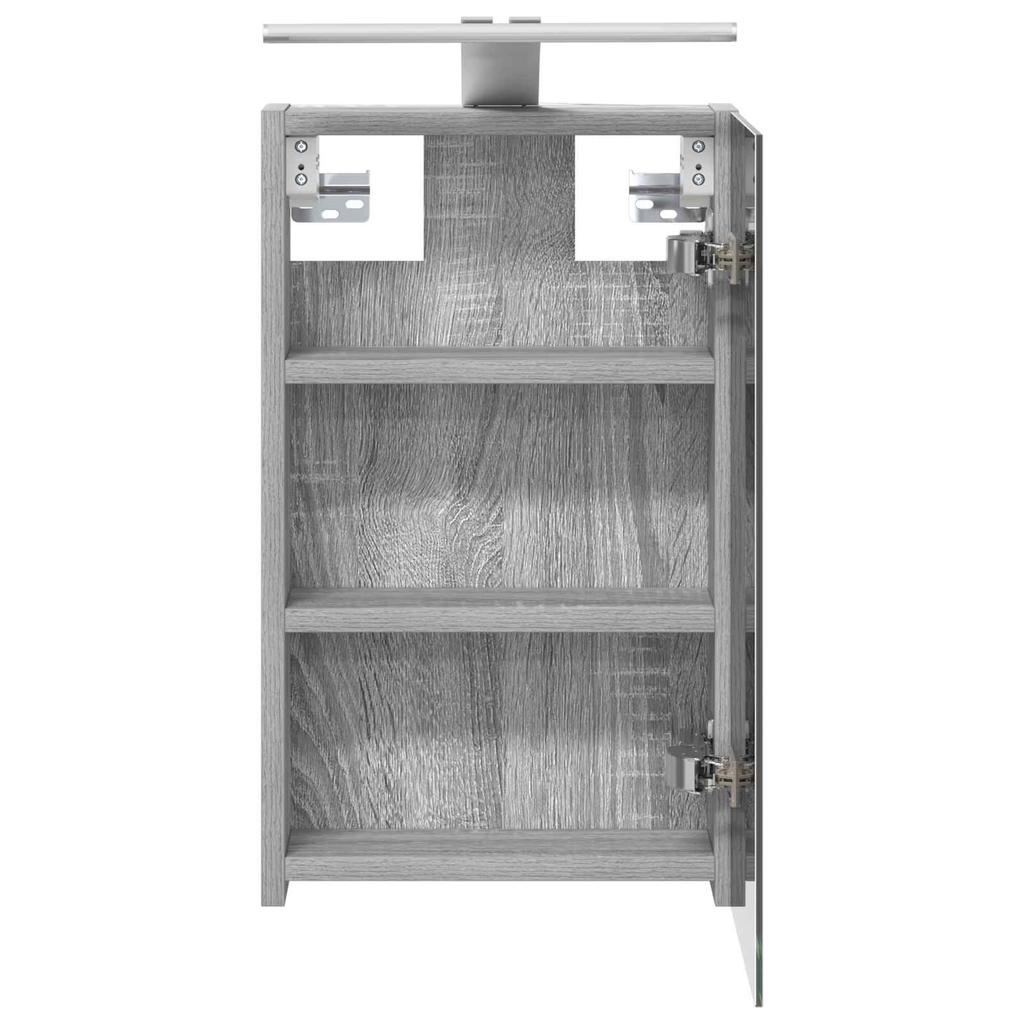 Bathroom Mirror Cabinet Grey Sonoma 30 x 10.5 x 50 cm