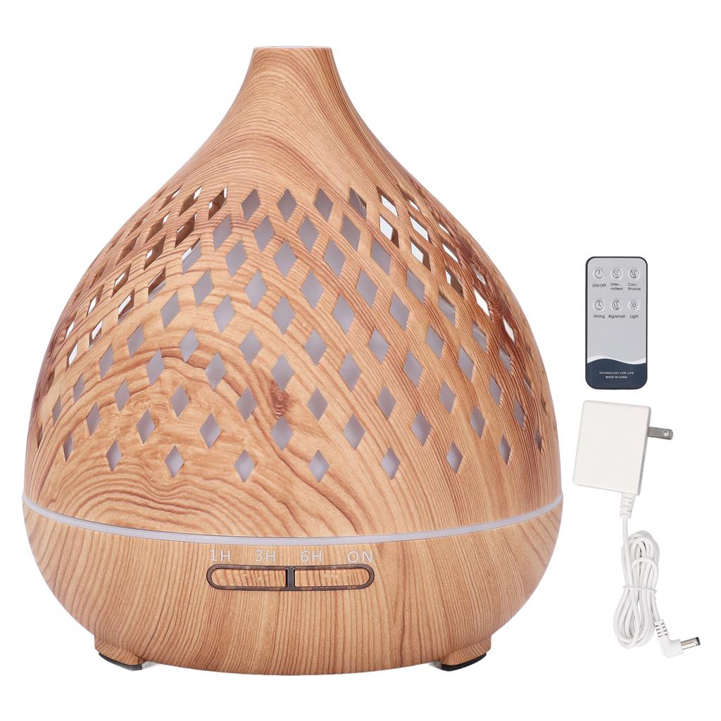 400 мл Увлажнитель с дистанционным управлением и 7-цветной светодиодной подсветкой Увлажнитель с полым древесным зерном Бесшумный ароматизатор