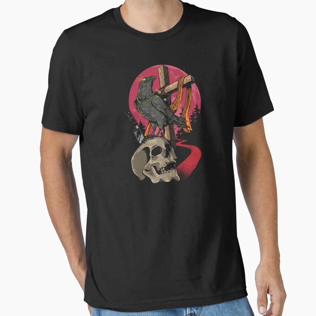 Crow God Skull Cross Bringer Of Death Designed And Sold By Bakaoutfit Vintage Fashion Homme Stylish