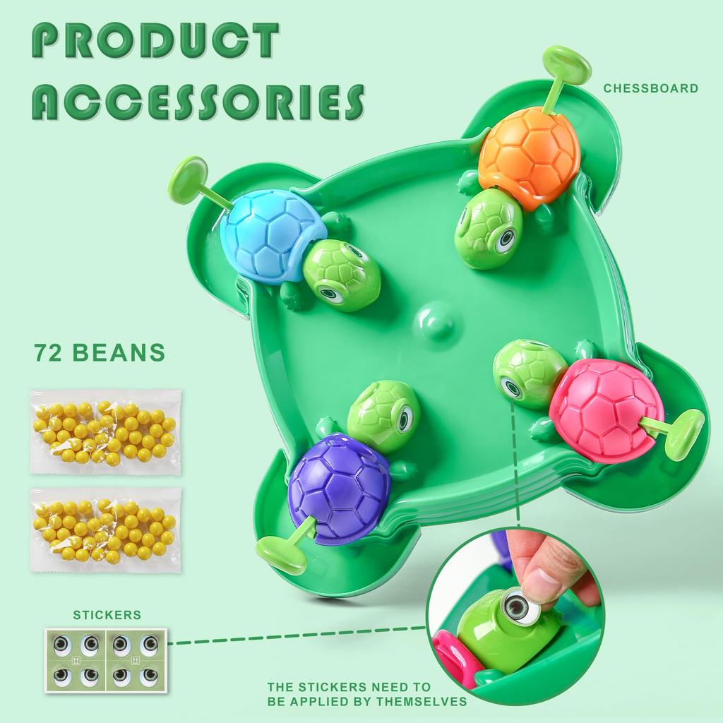AIUAZA Голодные Черепахи Настольная Голодная Коробка Настольная Черепаха Поедание Бобы Настольная Игра Игра, Игра, Игра, Игрушка, Игрушка, 2-4 (72 боба)