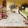 Vintage Floral Series Crystal Velvet Carpet Home Light Luxury Living Room Decoration Non-slip Easy Care Bedside Rugs