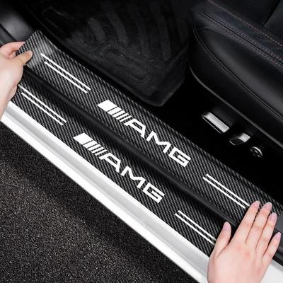 TQEF2 4 шт. Наклейки на пороги дверей автомобиля из углеродного волокна для Mercedes Benz AMG A B C E G CLA W211 W203 W204 W210 W124 аксессуары