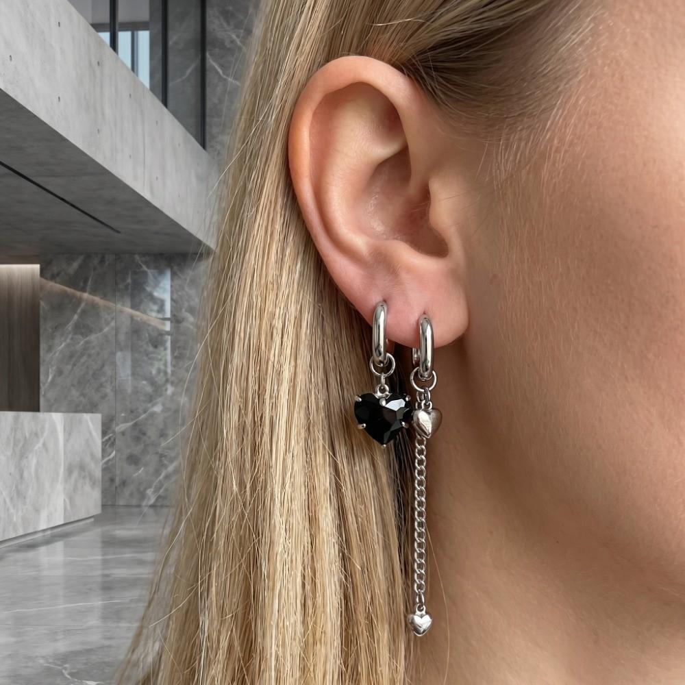Y2K Asymmetric earrings Tassel Design Long Pendant Earrings Temperament Zircon Hoop Earrings Gift