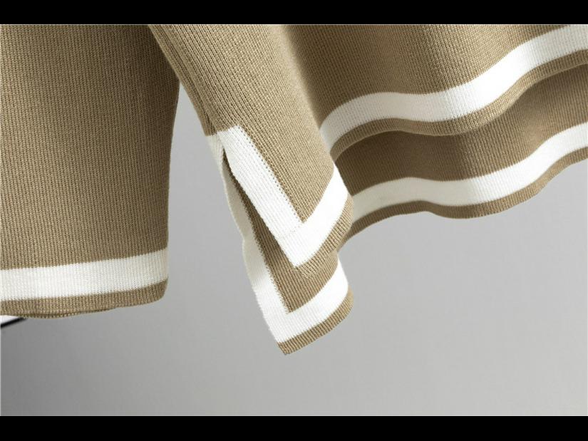 Женский вязаный костюм осень/зима: Комплект из двух предметов: свитер с длинными рукавами и широкие брюки с разрезами