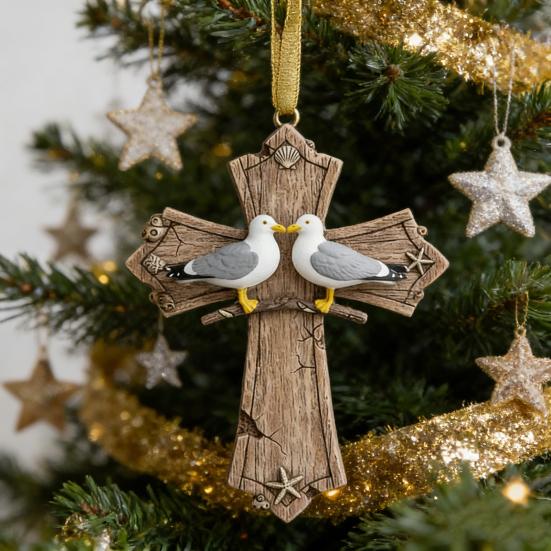 Bird Christmas Ornament Christian Symbol Hanging Decoration Bird And Faith Token Ornament for Xmas Tree Entryway Living Room Holiday Decor