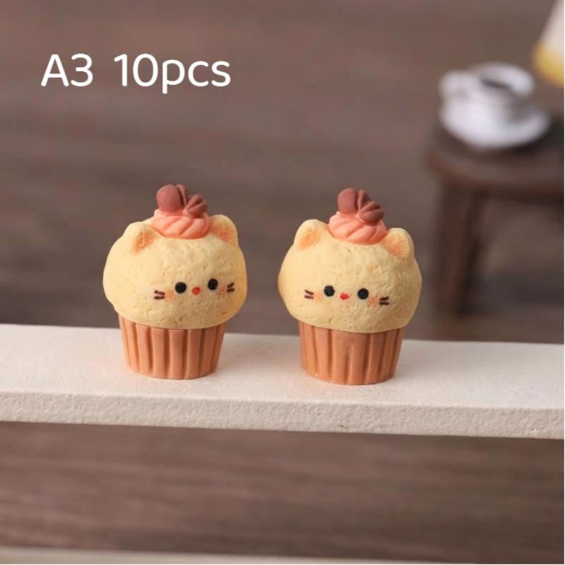 10 шт. Мультяшные Животные Подвески для Десертов Милый Котенок Рожок Мороженого Смоляные Подвески Для DIY Изготовления Украшений и Поделок Аксессуары